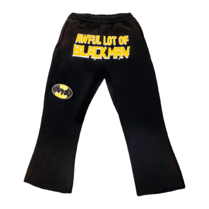 Awful Lot Sweatpants Black – black relaxed-fit streetwear sweatpants with Awful Lot logo and soft fleece fabric