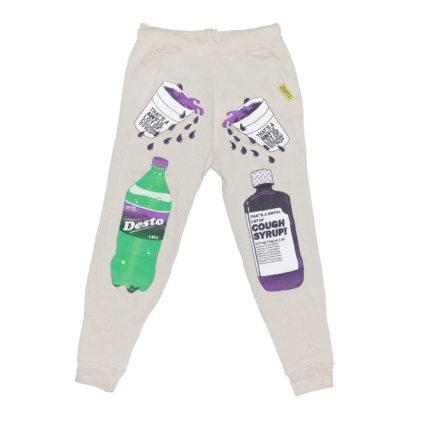 Awful Lot Sweatpants Cream – premium cream fleece sweatpants with relaxed fit and Awful Lot logo design