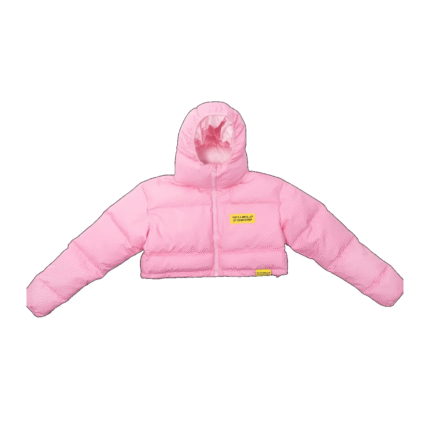 Awful Puffer Jacket Pink – stylish pink streetwear puffer jacket with Awful Lot logo and insulated design