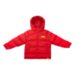 Awful Puffer Jacket Red – bold red streetwear puffer jacket with Awful Lot logo and insulated urban design