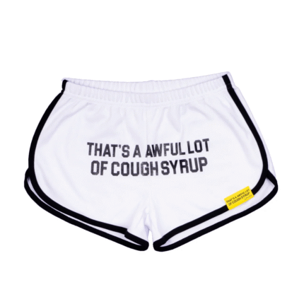 That’s a Awful Shorts White – white fleece streetwear shorts with relaxed fit and bold Awful Lot logo